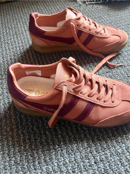 Gola Shoes - Gola Women's Coral Sneakers with Plum Stripes